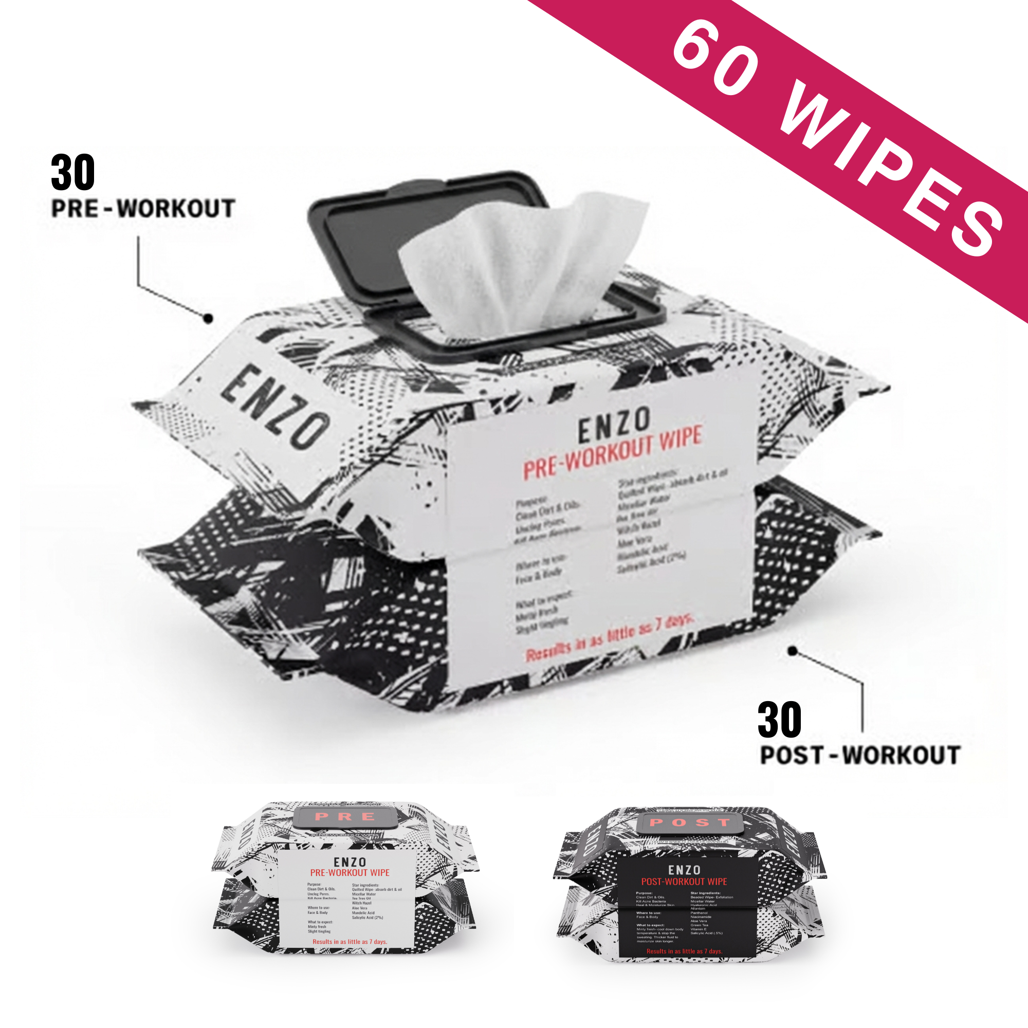 Enzo Face & Body Acne Wipes + Amazing Skincare