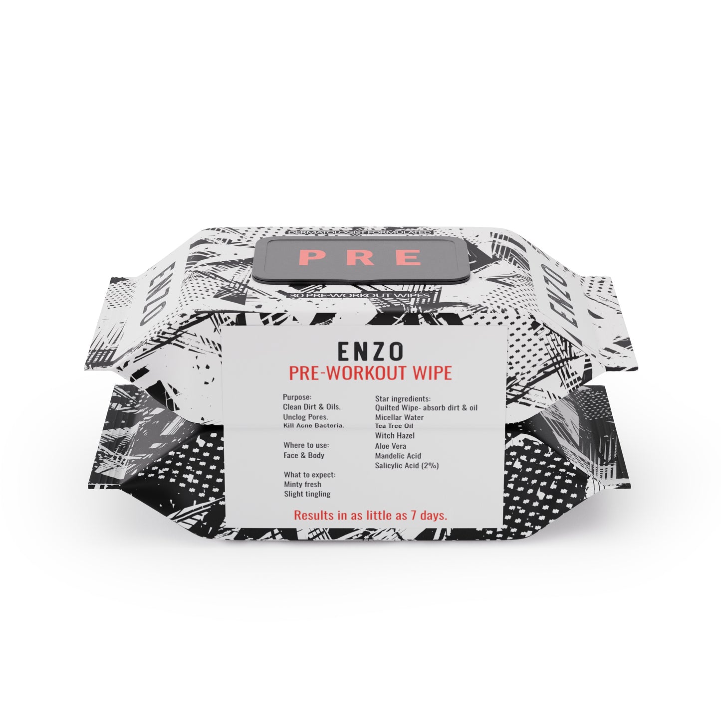 Enzo Face & Body Acne Wipes + Skincare